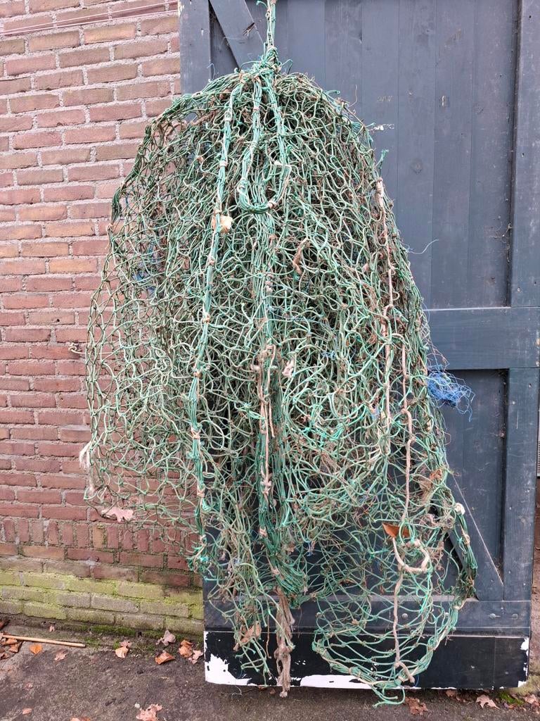 Oud vintage visnet groen, Gebruikt, T, Ophalen of Verzenden, N