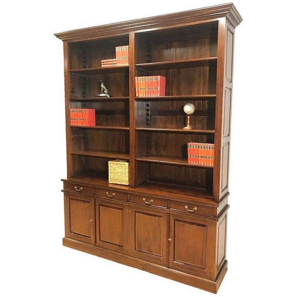 Massief Mahonie Boekenkast grote Boekenkast, Ophalen, Overige materialen, Met deur(en), 200 cm of meer