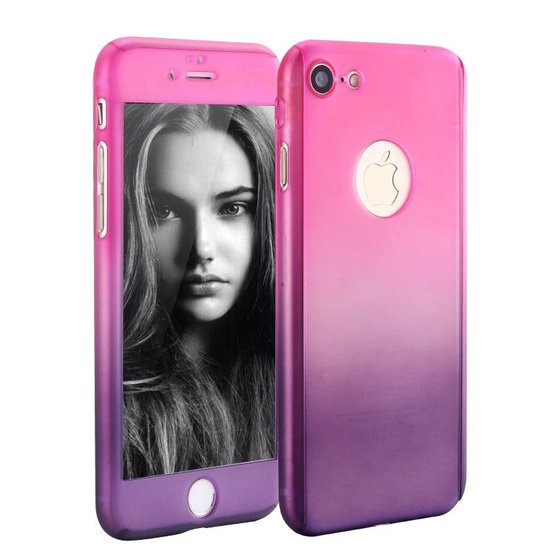 Geleidelijke Kleure Case Set voor iPhone 7+/ 8+ _ Roze>Grijs, Verzenden, Nieuw, IPhone 8 Plus, Hoesje of Tasje