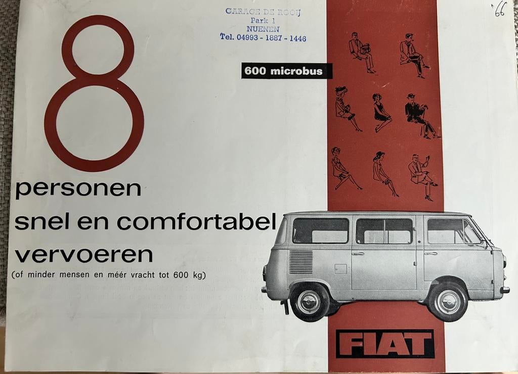 Fiat 600 microbus folder, Verzenden, Gelezen, Overige merken