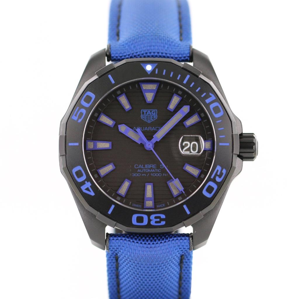 Tag Heuer Aquaracer 300m Titanium 43 (Zeer goed/ 2020), Overige materialen, Kunststof, Ophalen of Verzenden, Zo goed als nieuw