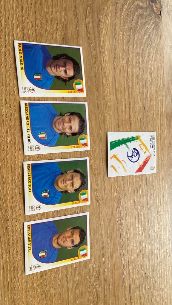 5 x panini wk 2002 vieri totti maldini del piero, Verzamelen, Sportartikelen en Voetbal, Ophalen of Verzenden, Zo goed als nieuw