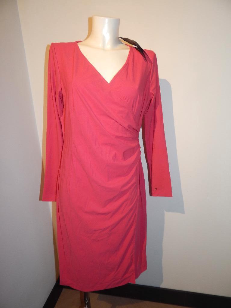 Ladress koraal roze stretch jurk nieuw met labels maat L, Kleding | Dames, Jurken, Nieuw, Maat 42/44 (L), Roze, Knielengte, Verzenden