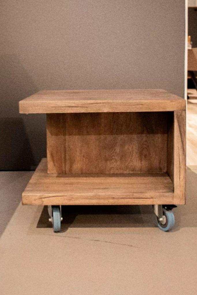 Bijzettafel Maitre Plumb, Minder dan 55 cm, Vierkant, Hout, Ophalen