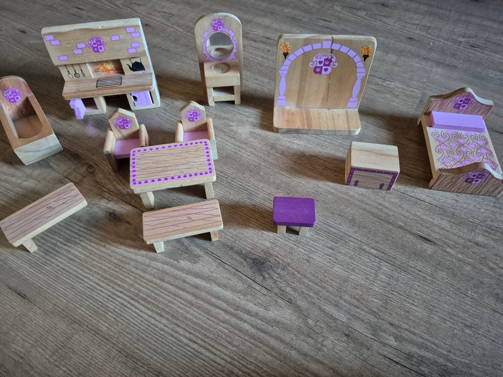Houten poppenhuis meubels - Melissa & Doug, Ophalen of Verzenden, Gebruikt, Overige typen