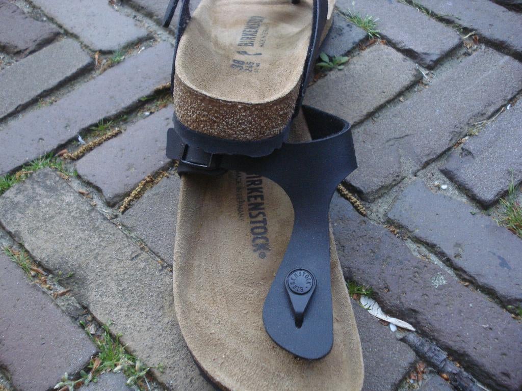 BIRKENSTOCK GIZEH ZWART 38 NIEUW GRATIS VERZENDING PER POST, Slippers, Verzenden, Zwart, Nieuw