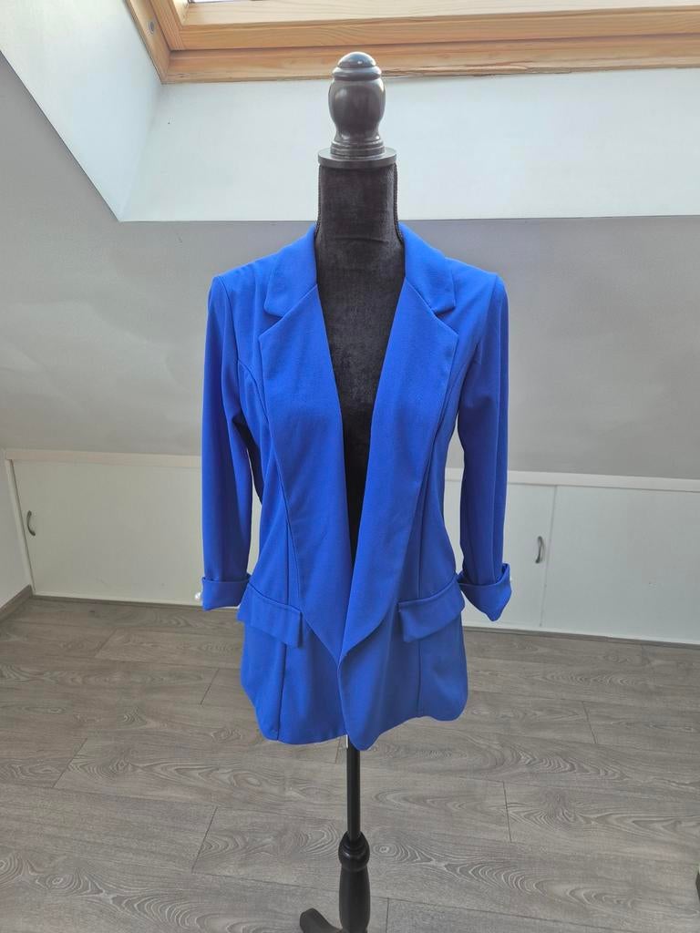 Kobalt blauwe blazer. Maat 38, Maat 38/40 (M), Zo goed als nieuw, Jasje, Verzenden
