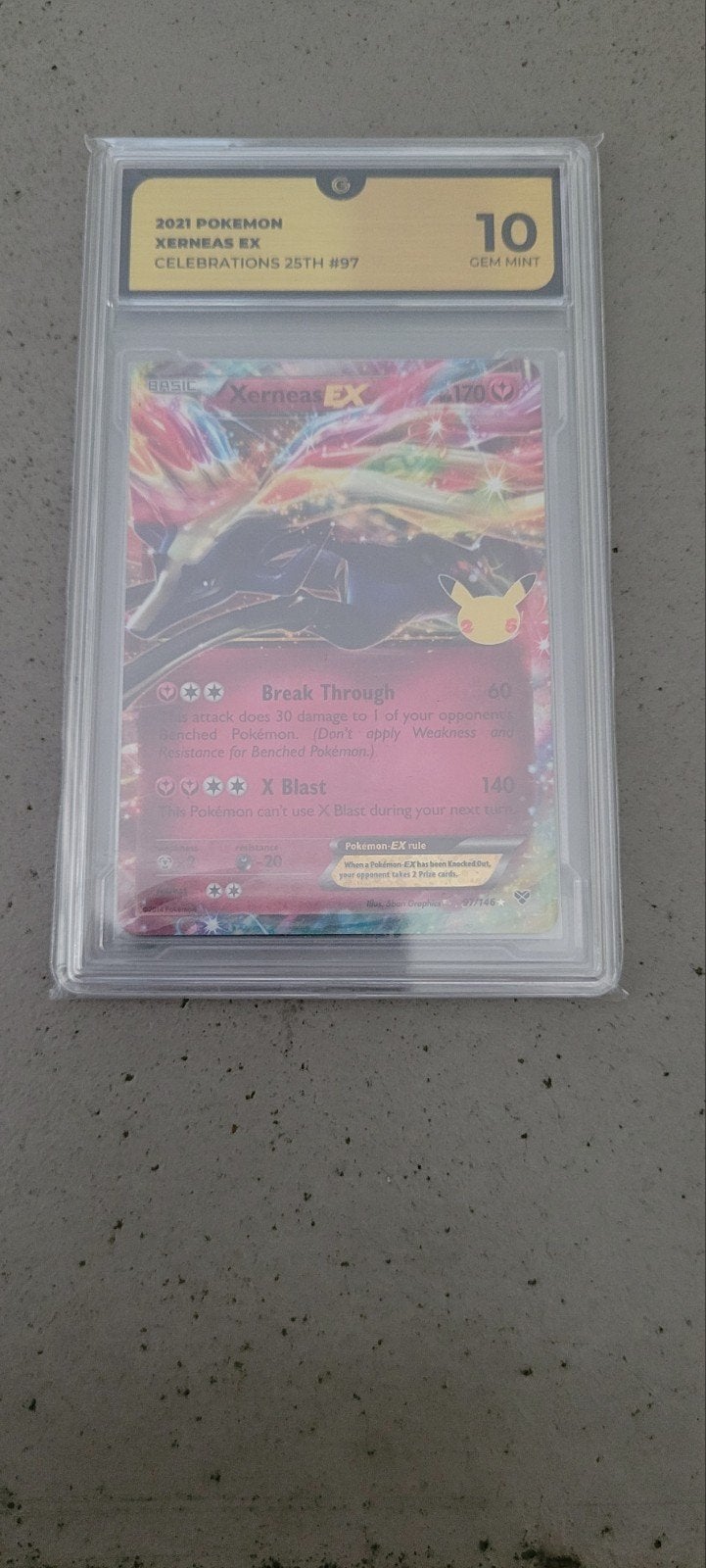 Prachtige Xerneas EX Pokémon kaart - Celebrations 25th, Ophalen of Verzenden, Zo goed als nieuw, Losse kaart, Foil