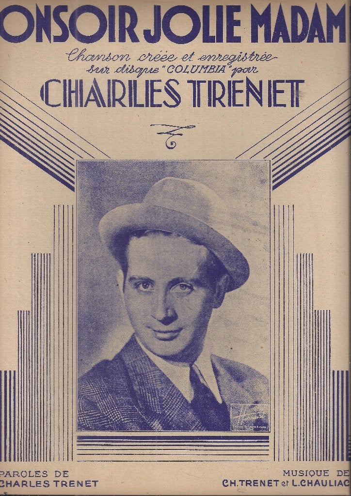 Bl718 bladmuziek --- bonsoir jolie madame -- charles trenet, Ophalen of Verzenden, Gebruikt, Artiest of Componist, Populair