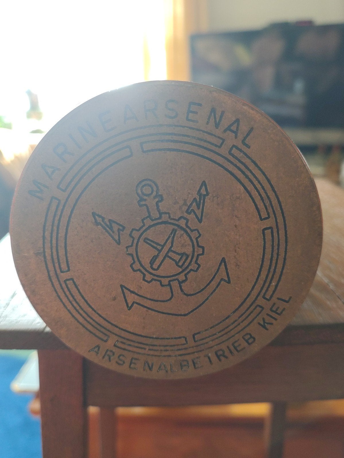 Trench Art Vaas - Messing Granaathuls Marinearsenal K, Ophalen of Verzenden