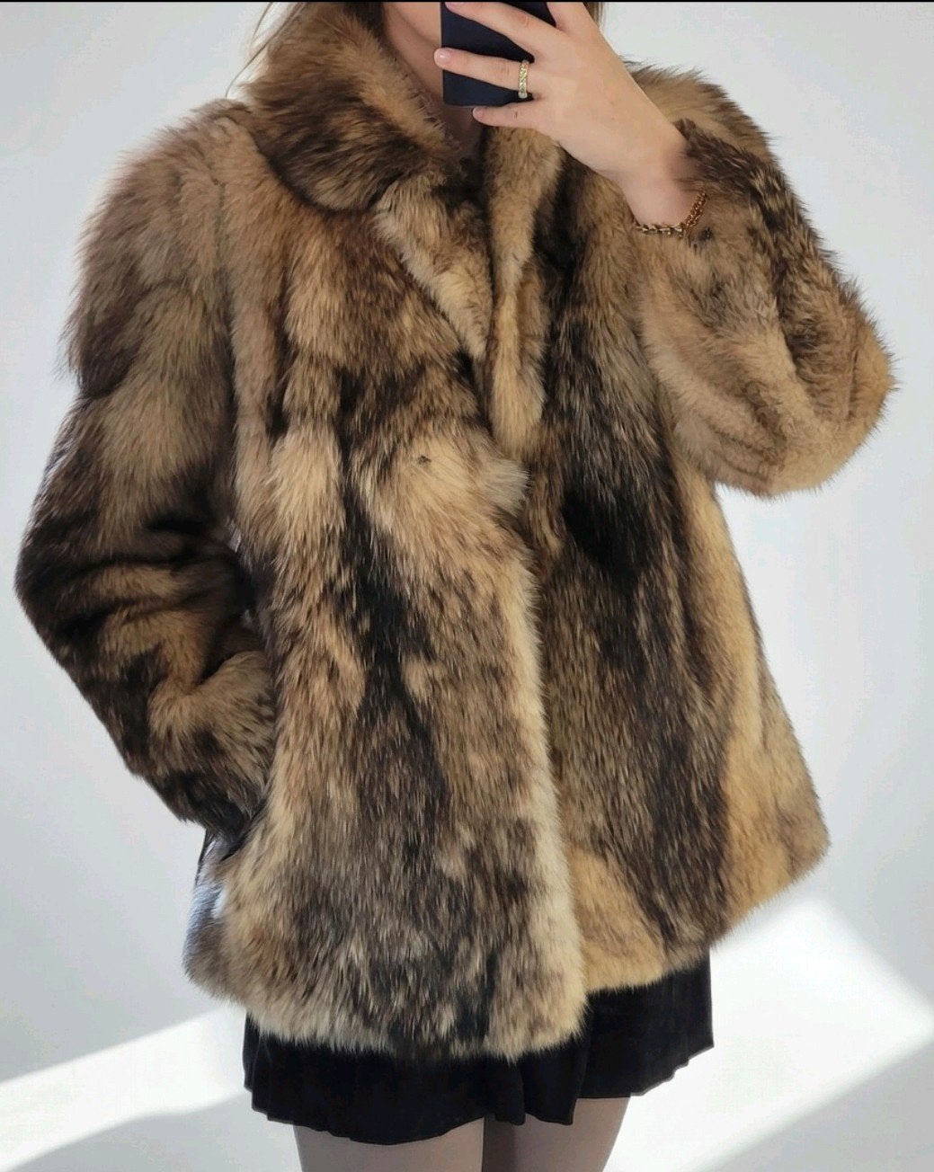 Coyote Bontjas Blond Fur Coat, Kleding | Dames, Verzenden, Zo goed als nieuw, Maat 36 (S), Beige