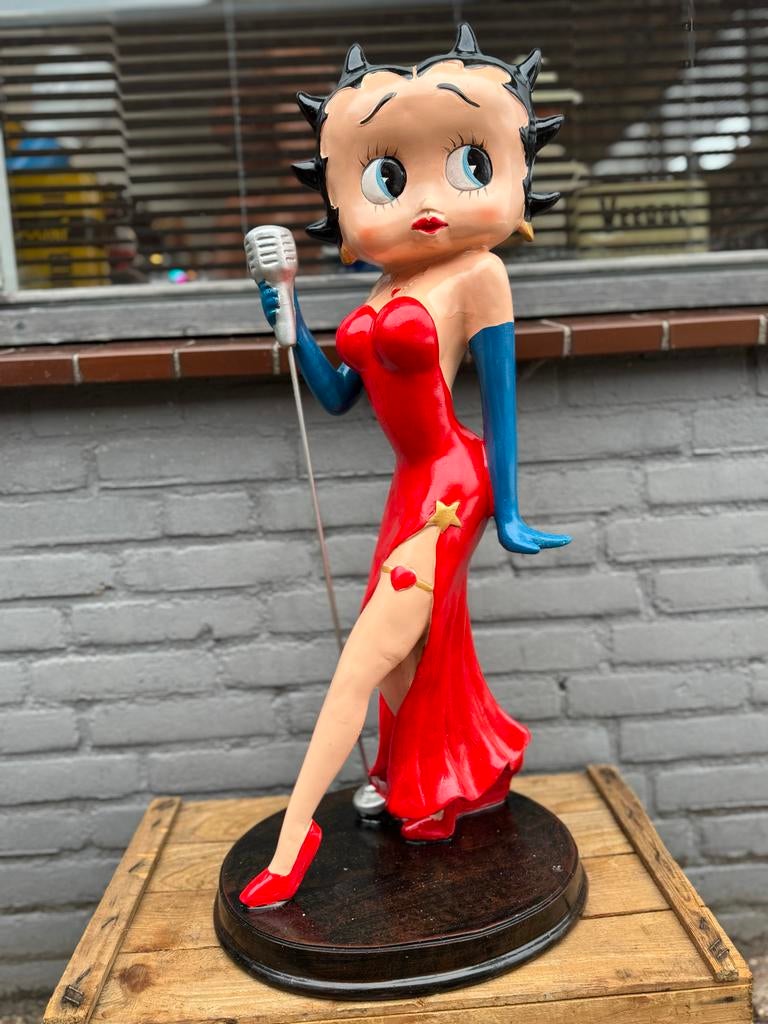 Grote Betty Boop Beeld met Microfoon - Vintage Stijl, Ophalen, Gebruikt, Mens