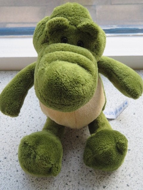 Krokodil krokodilletje merk Gebro Toys meet ca 23 cm hoog, Groen, Overige typen, Wasbaar, Ophalen of Verzenden