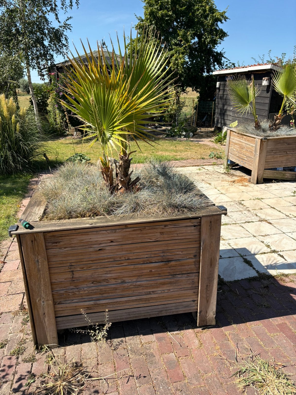2 grote planten bakken, Ophalen of Verzenden, Zo goed als nieuw, Rond, Kunststof