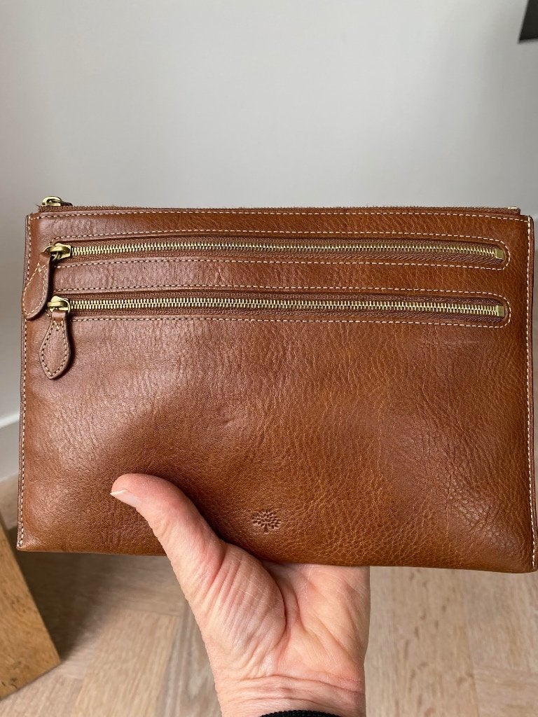 originele Mulberry 5 zippers / pockets organiser., Ophalen, Zo goed als nieuw, Bruin, Leer