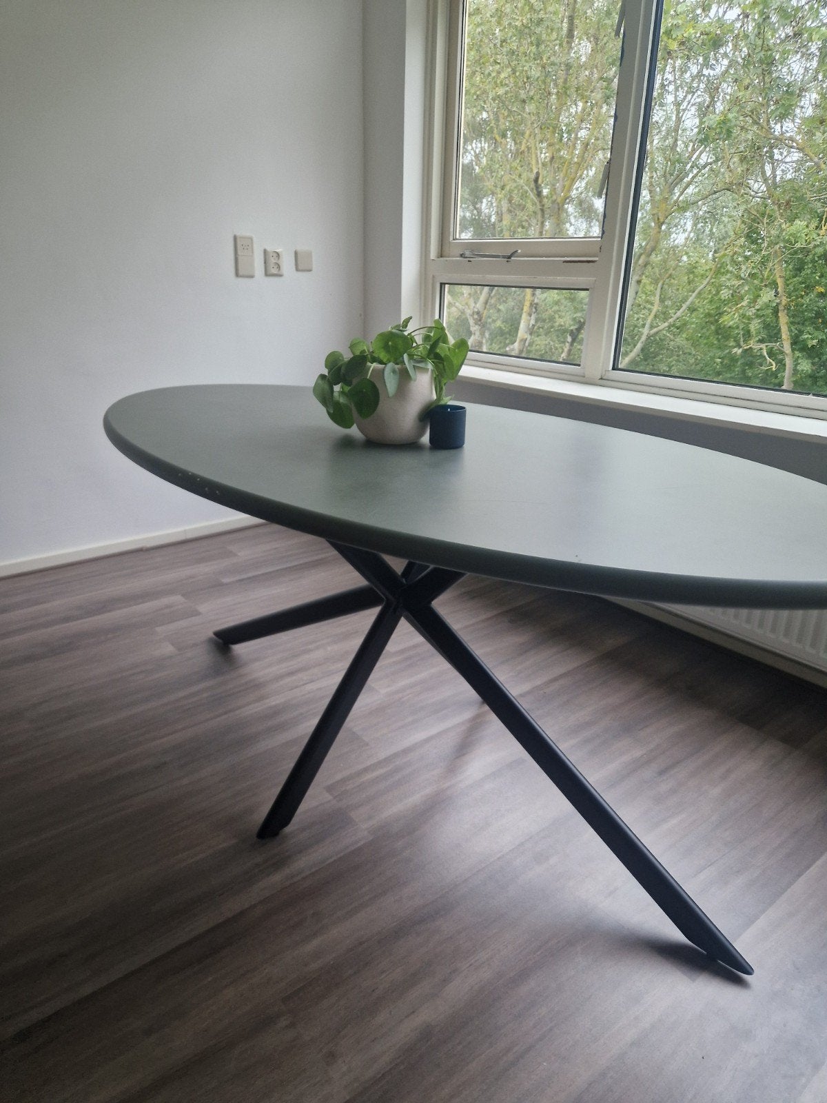 ovale tafel 180 x 90 cm incl factuur, Huis en Inrichting, Ophalen, 50 tot 100 cm, Zo goed als nieuw, 150 tot 200 cm