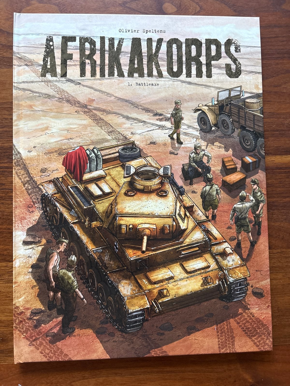 Afrikakorps 1. Battleaxe - Olivier Speltens, Eén stripboek, Ophalen of Verzenden, Zo goed als nieuw