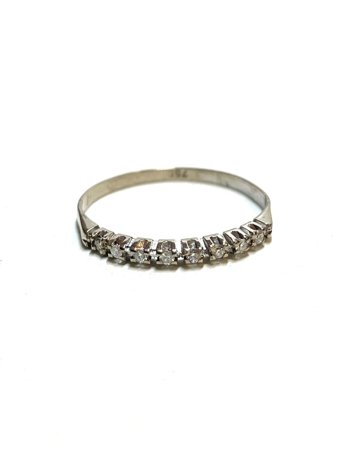 18k witgouden ring met diamanten, Sieraden, Tassen en Uiterlijk, Ringen, Zo goed als nieuw, Dame, 17 tot 18, Goud, Goud, Met edelsteen