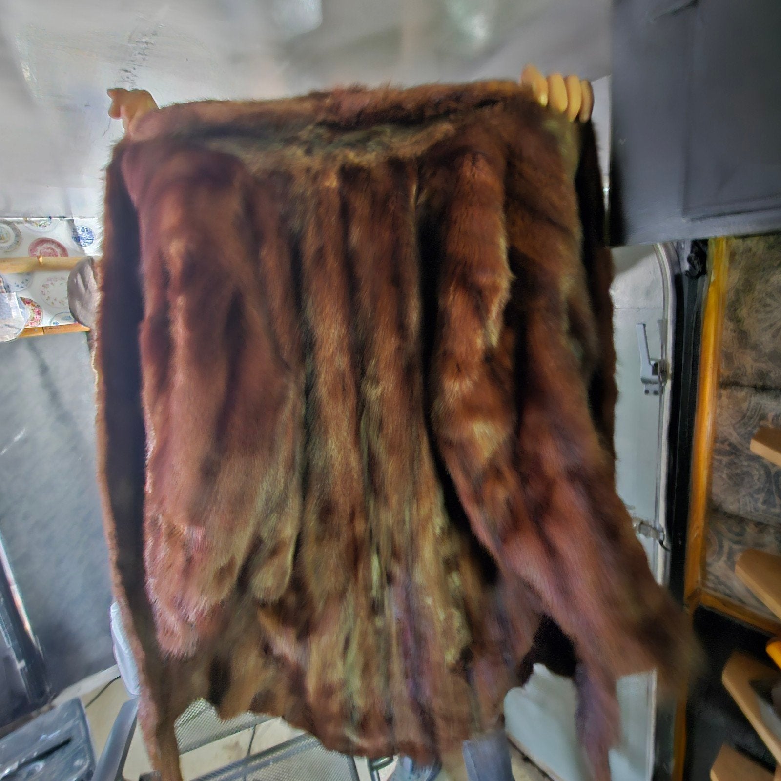 Mooie bruine bontjas, Maat 38/40 (M), Bruin, Ophalen of Verzenden, Onbekend