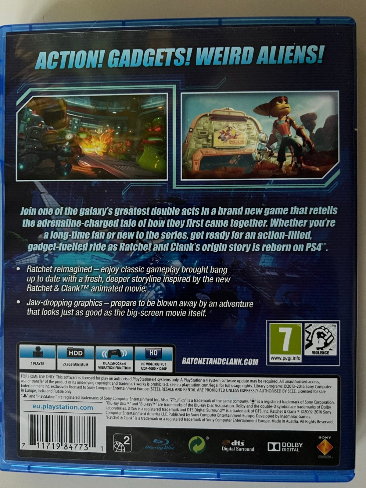 Ratchet & Clank (PS4) - Actie, Gadgets, Aliens!, Avontuur en Actie, Gebruikt, Verzenden, 1 speler
