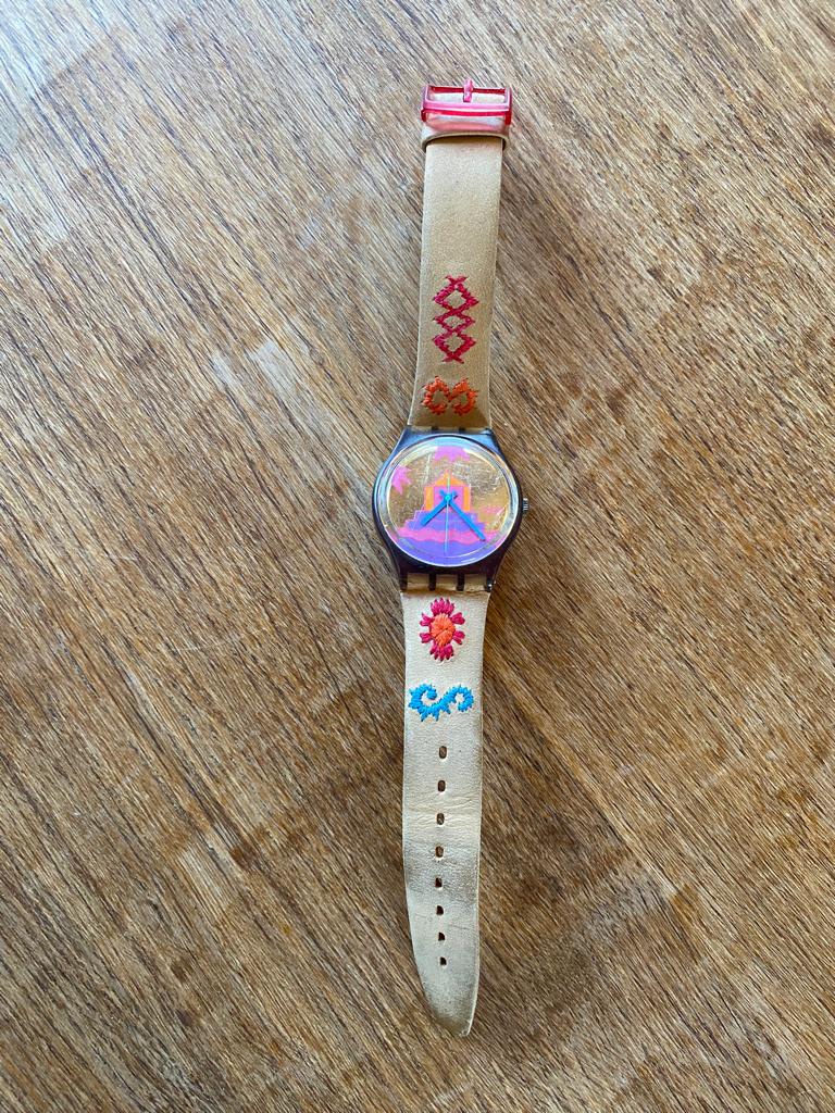 Swatch mengd horloge Rara Avis GV105 Cancun GN126 Collector, Kunststof, Gebruikt, Verzenden, Polshorloge