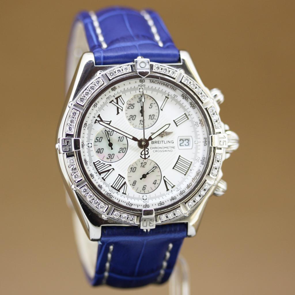 Breitling Crosswind A13355 Staal Diamant, Sieraden, Tassen en Uiterlijk, Horloges | Heren, Staal, Breitling, Polshorloge, Ophalen of Verzenden