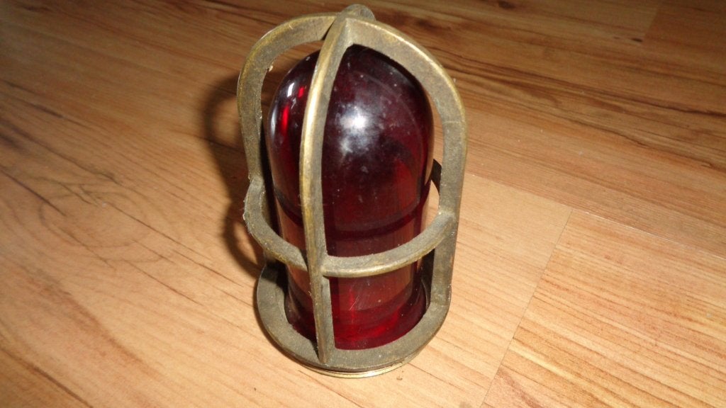 Lampglas in houder industrieel scheepvaart antiek schip boot, Verzenden