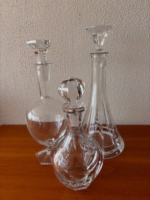 Kristallen karaffen - set van 3, Ophalen, Zo goed als nieuw, Overige materialen, Modern
