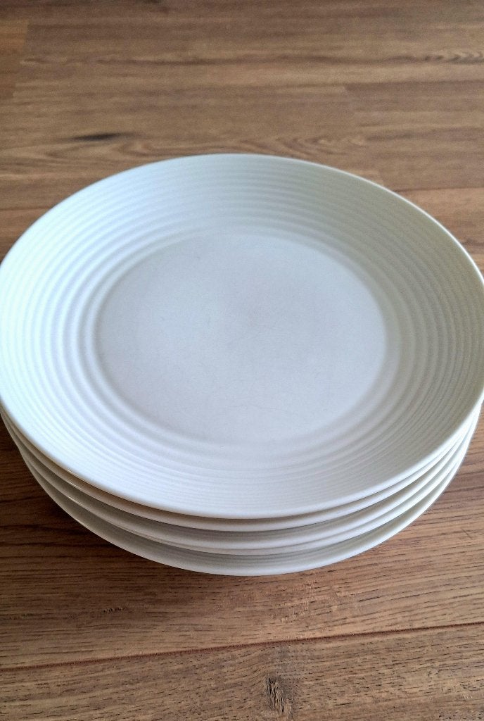 Zes diner borden wit Royal Doulton Gordon Ramsay maze, Gebruikt, Ophalen of Verzenden, Bord(en), Overige stijlen