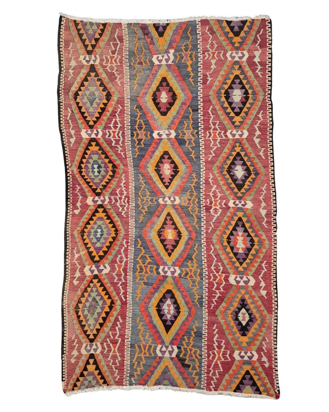 Tribal Kelim Iran 300x180 handgeweven wollen vloerkleed, 1185VB, De handelmaatschappij, 200 cm of meer, Geel
