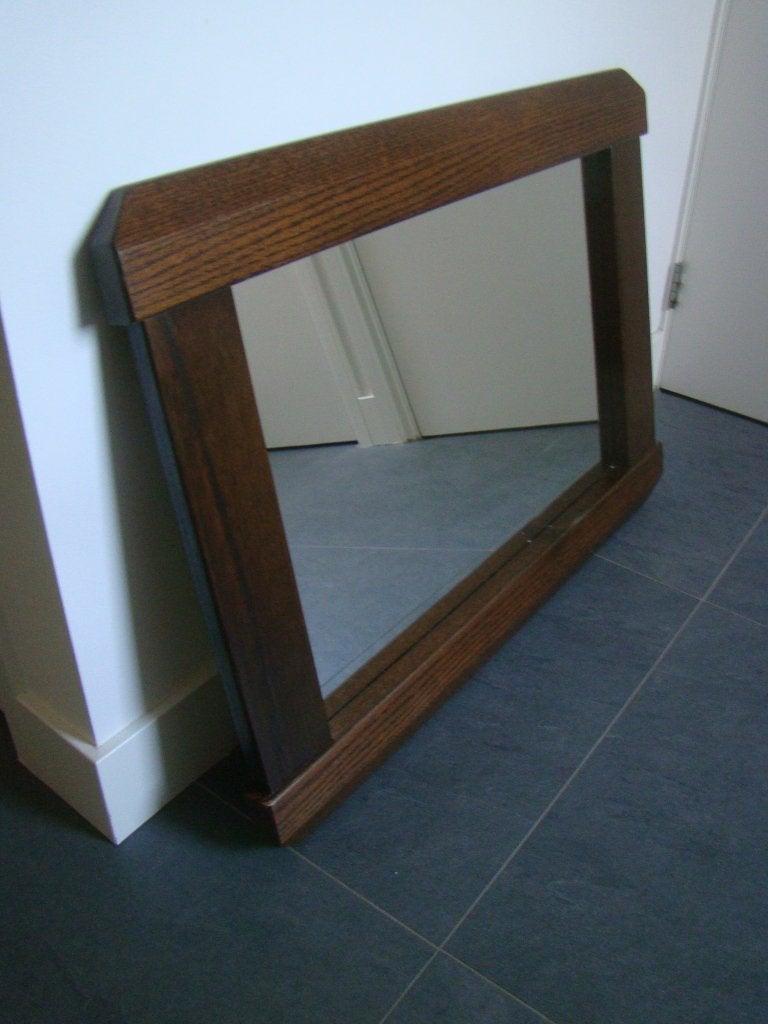 Eiken spiegel, Ophalen, Zo goed als nieuw, 75 tot 100 cm, Minder dan 100 cm
