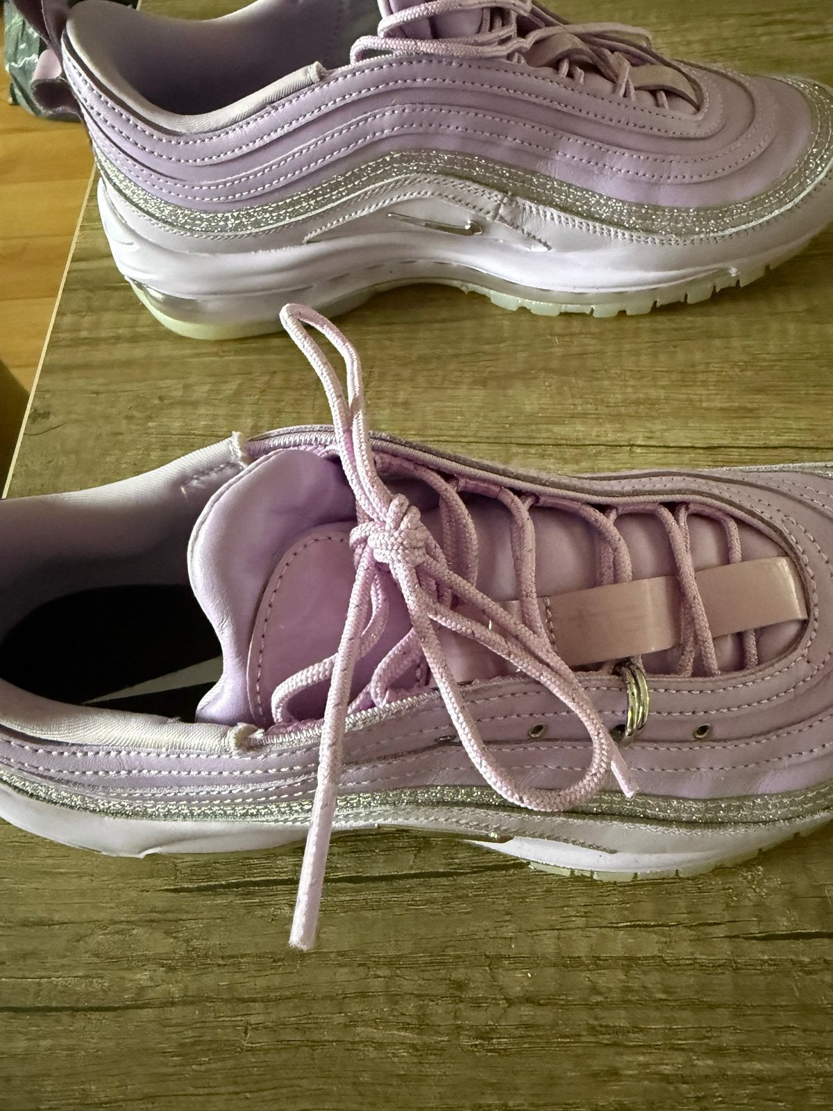 Nike Air Max 97 Sneakers - Lila met Glitter, Kleding | Dames, Ophalen of Verzenden, Zo goed als nieuw, Overige kleuren, Sneakers of Gympen