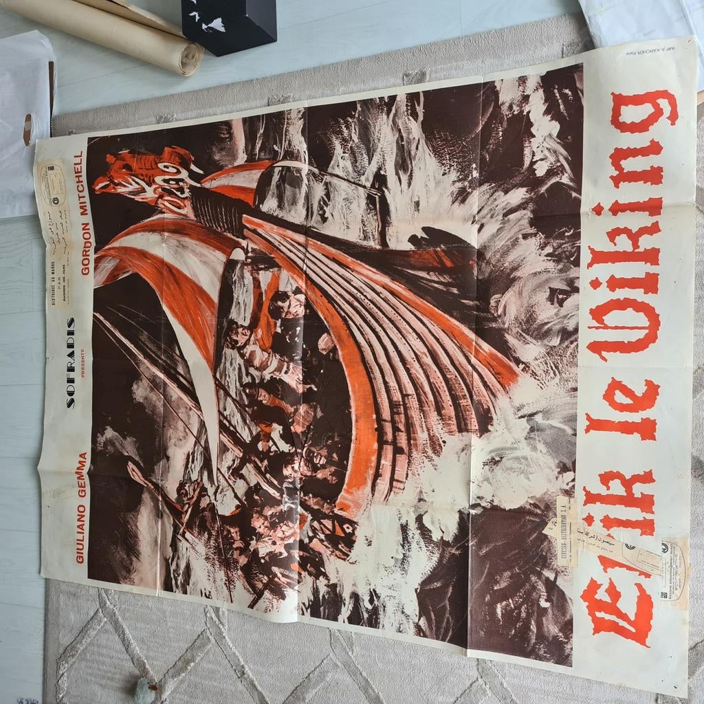 Vintage Filmposter Erik de Viking - Zeldzaam, Verzamelen, Deurposter of groter, Ophalen of Verzenden, Film en Tv, Rechthoekig Staand