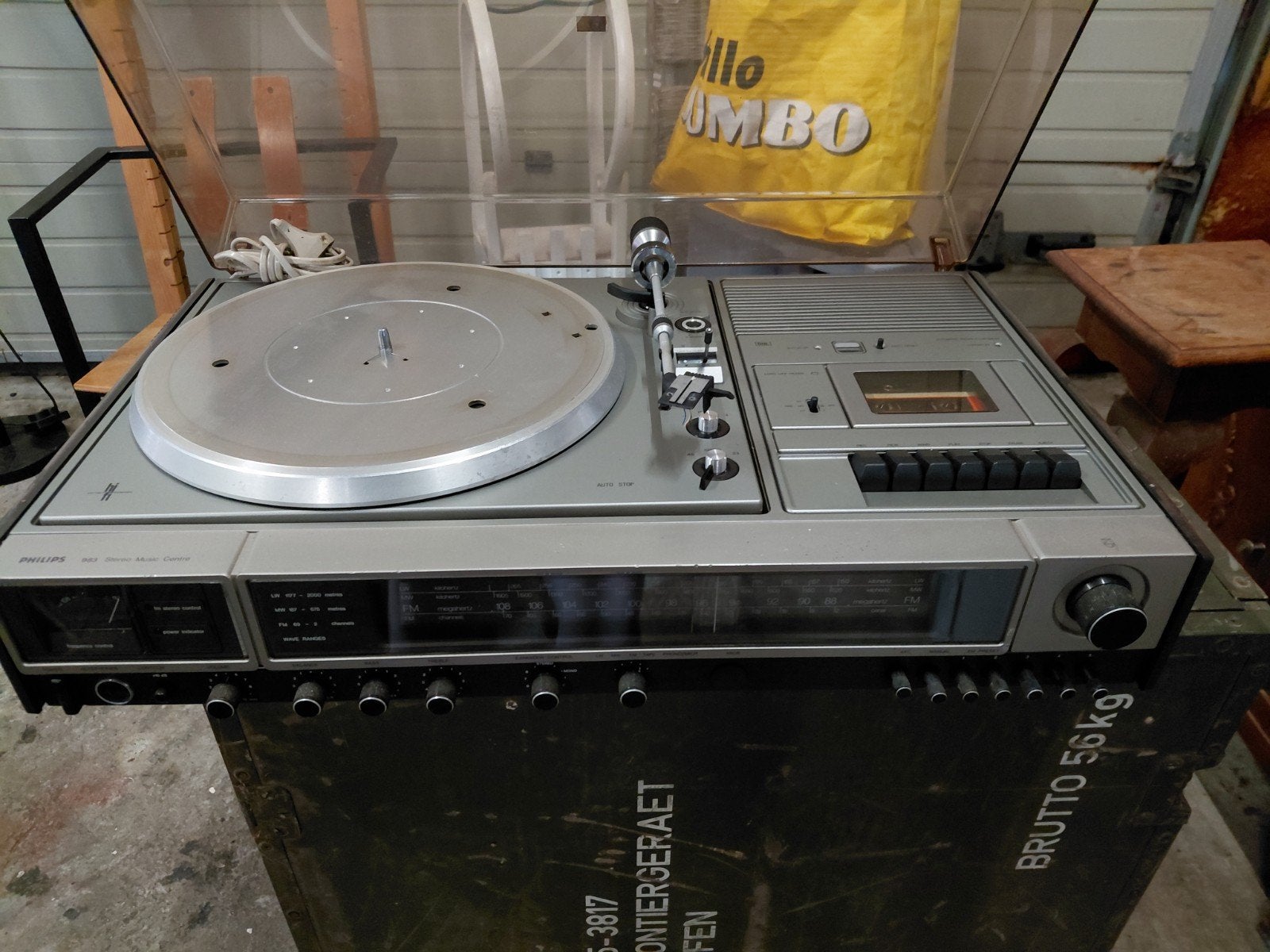 Philips 983 Stereo Music Centre - Platenspeler & Cassette, Ophalen, Philips, Gebruikt, Pitch-regelaar