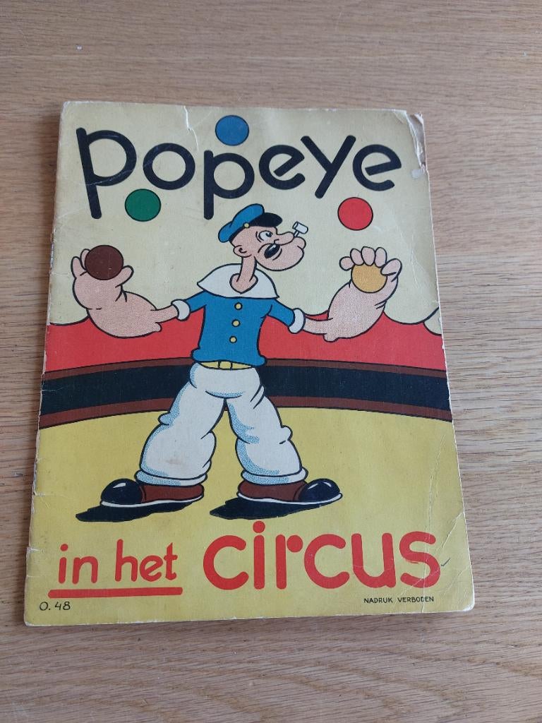 Popeye in het circus. Zeer oud stripboekje uit 1937., Eén stripboek, Ophalen of Verzenden, Gelezen