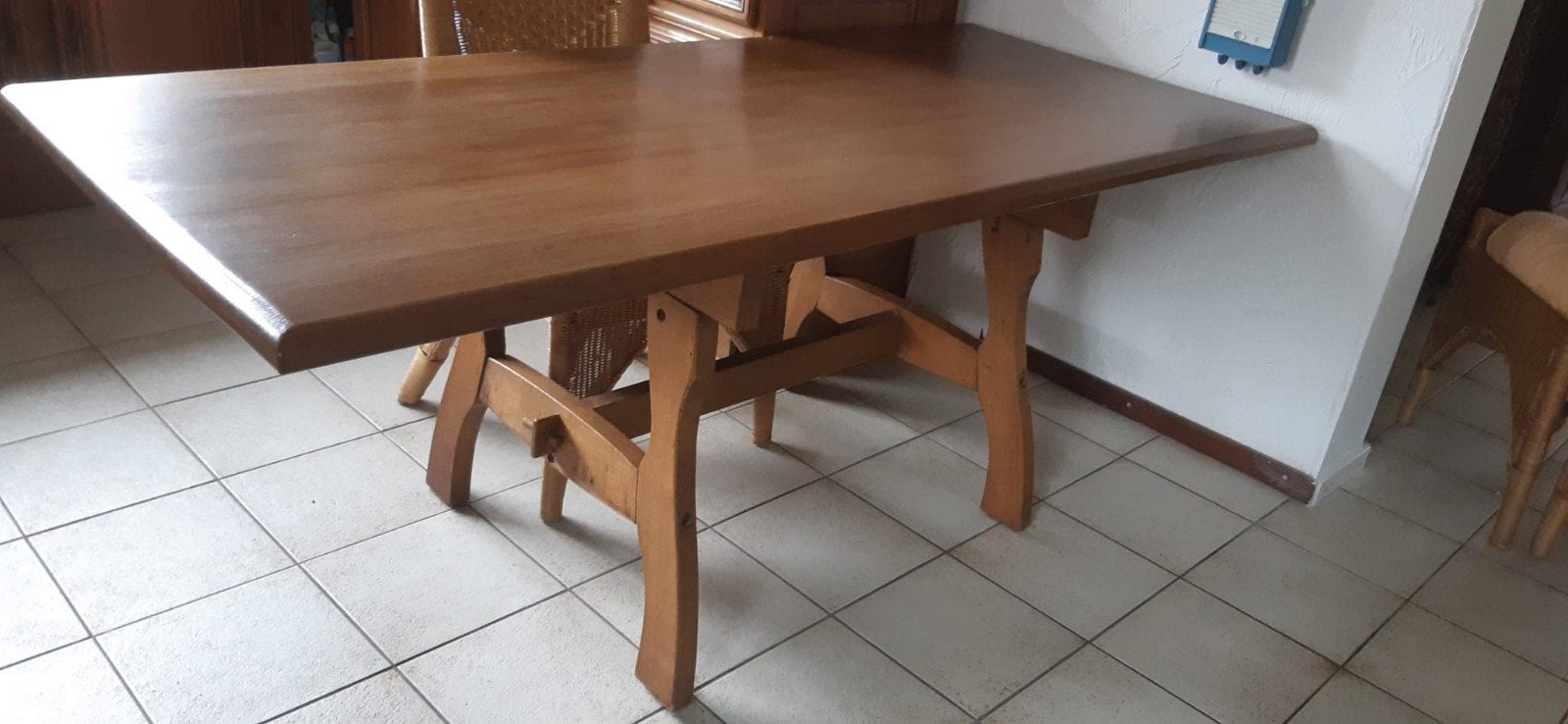 Eettafel keukentafel tafel incl 5 stoelen, Ophalen, Gebruikt, Eikenhout, 50 tot 100 cm