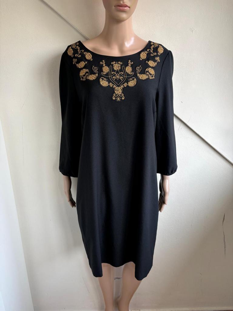 Maison Scotch jurk maat L (4) zwart goudbruin borduursel, Maat 38/40 (M), Zwart, Ophalen of Verzenden, Zo goed als nieuw