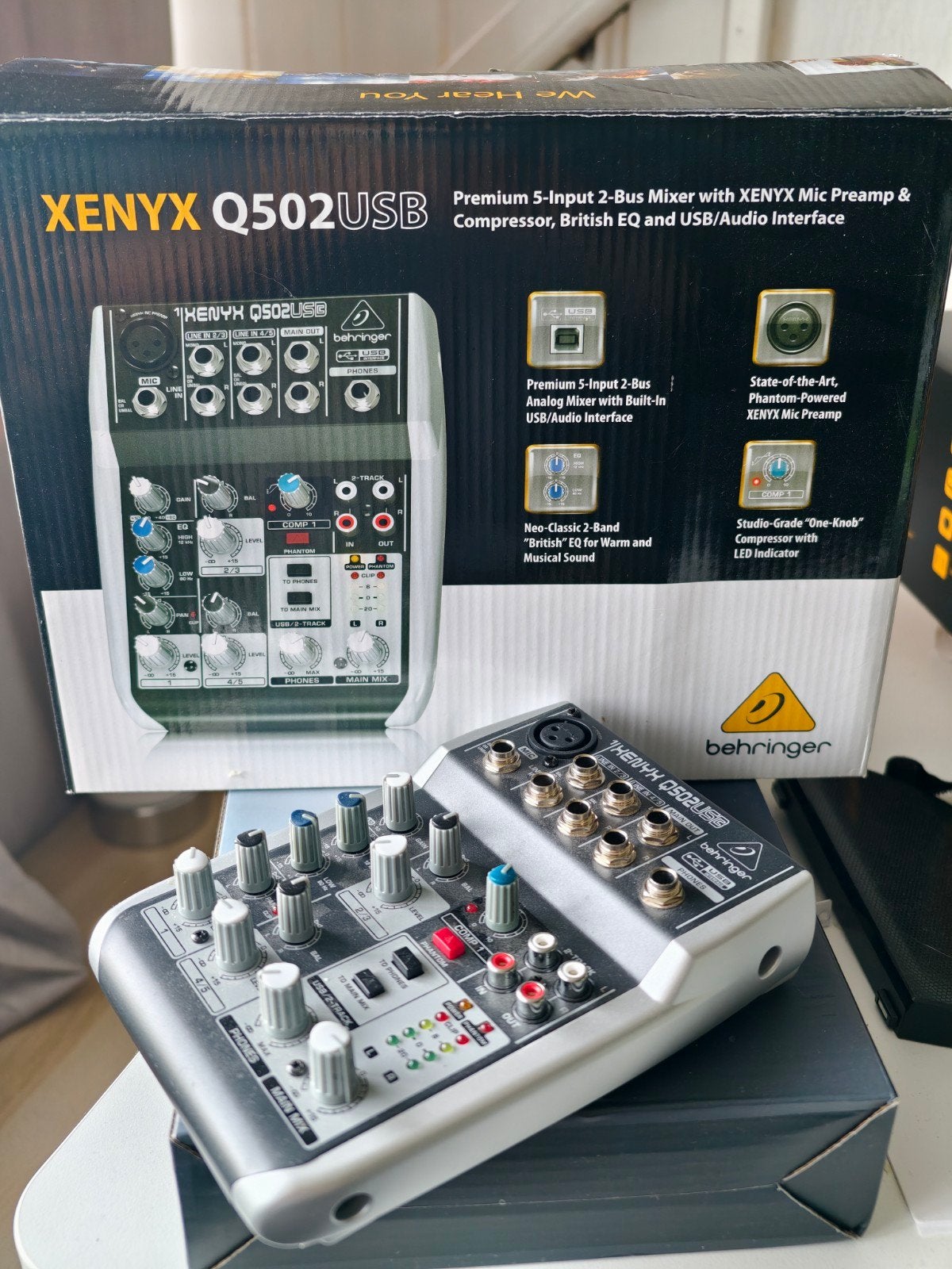 Behringer XENYX Q502usb + Tube UltraGain MIC100, Muziek en Instrumenten, Ophalen