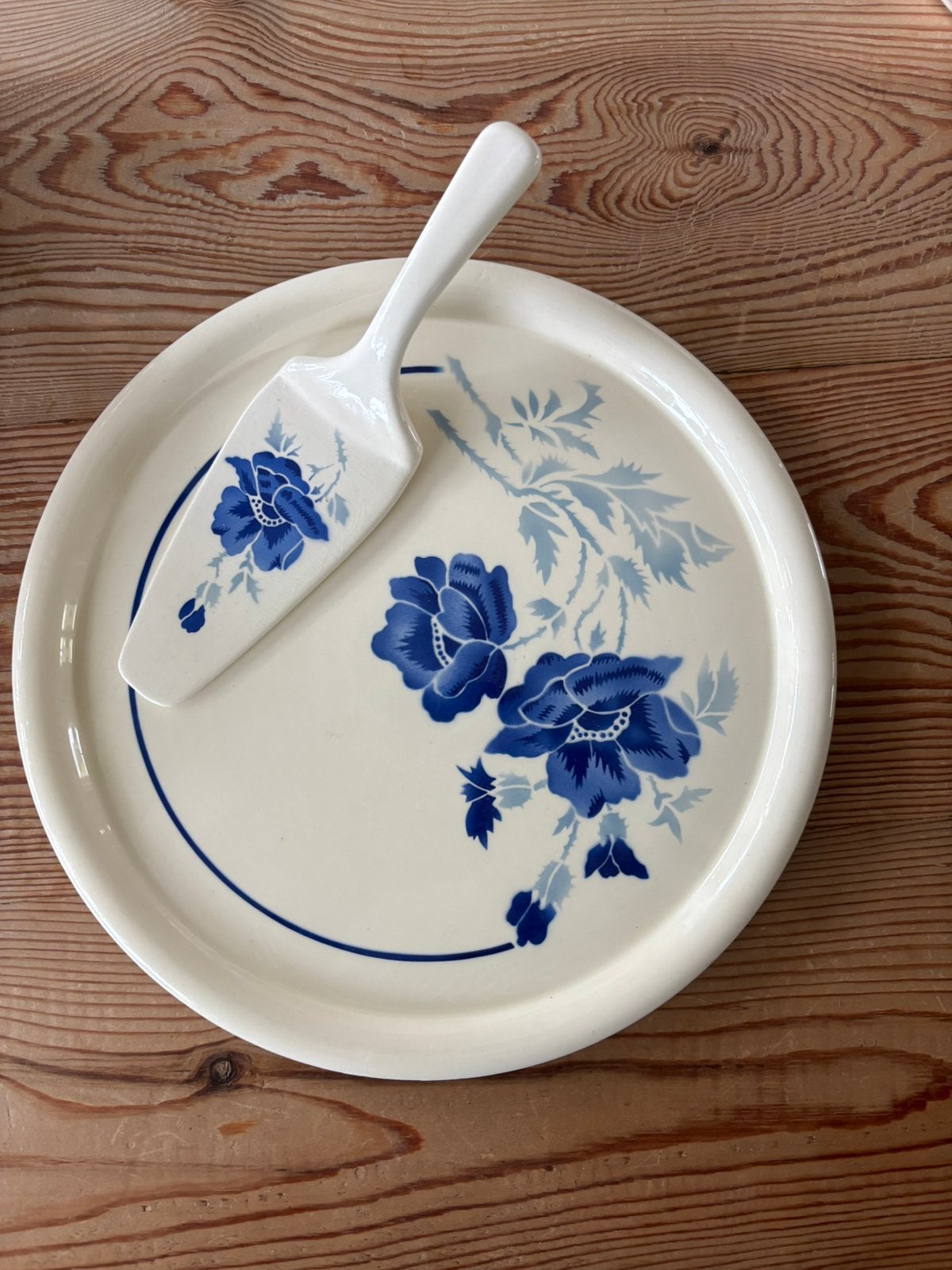 Vintage Franse Taartset Badonviller "Elohn" – Puntgaaf!, Ophalen of Verzenden