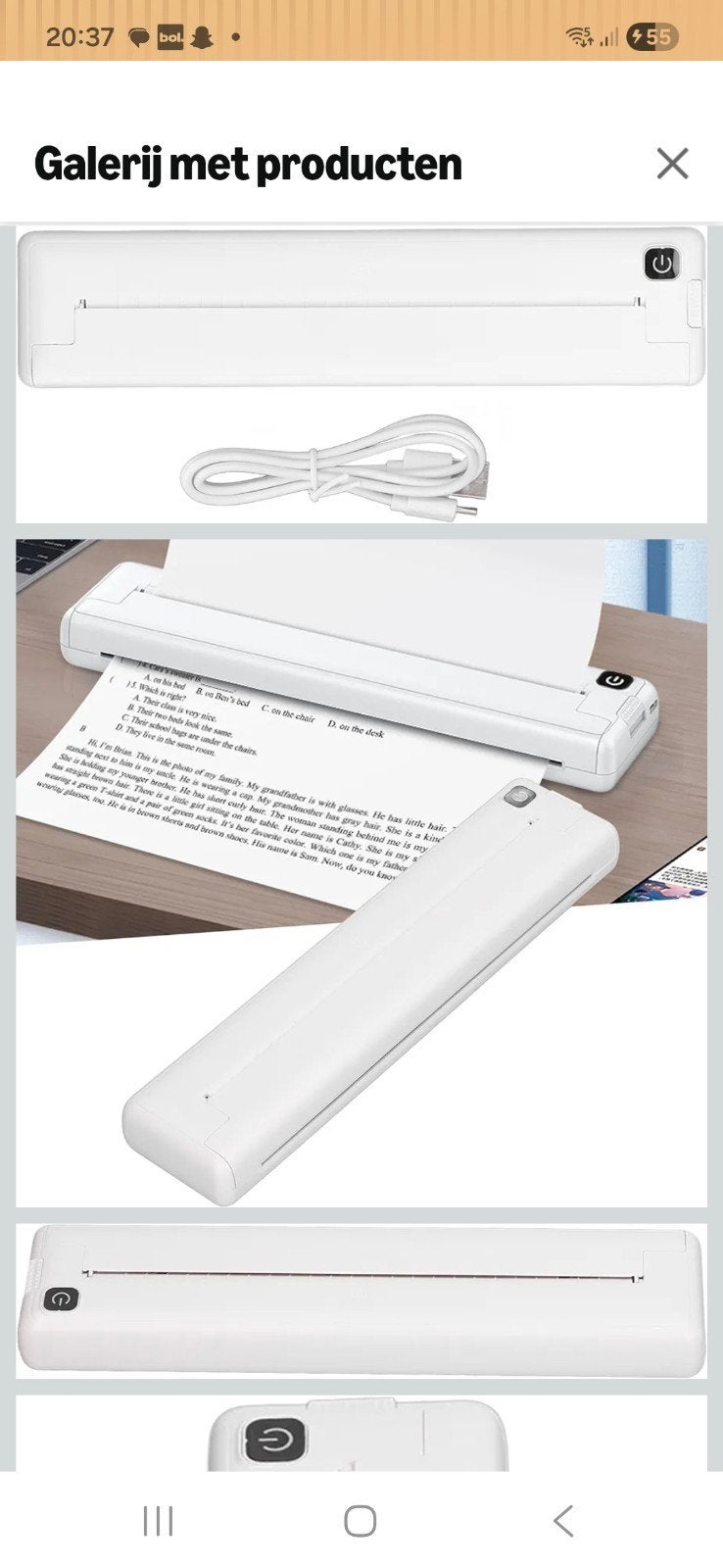YWBL-WH Draadloze Thermische Printer - Zo goed als nieuw, Computers en Software, Printers, Ophalen, Zwart-en-wit printen, Printer
