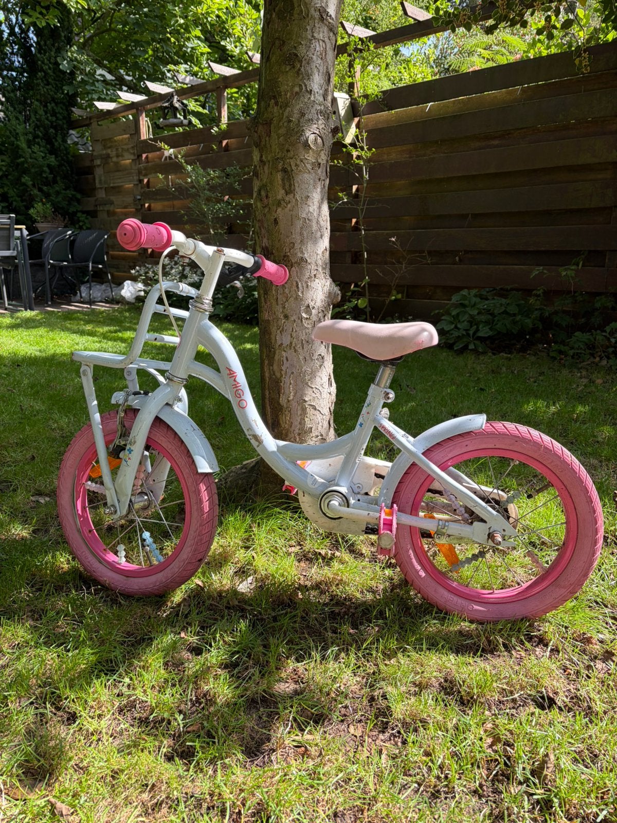 Kinderfiets Amigo 12 inch, Fietsen en Brommers, Ophalen, Gebruikt, Terugtraprem, Minder dan 16 inch