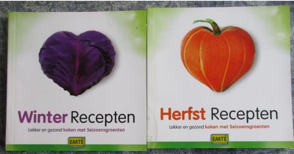kookboek EMTË - Herfst recepten / winter recepten samen 3,=, Ophalen of Verzenden, Zo goed als nieuw, Nederland en België, Gezond koken