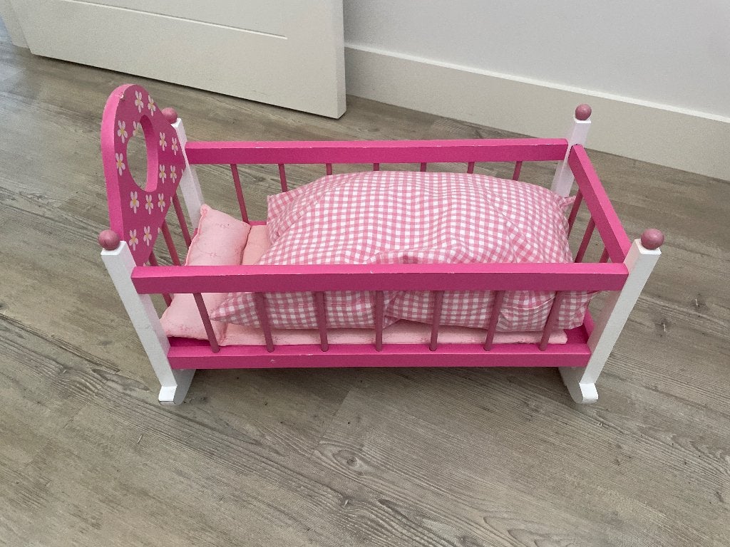 Roze poppenbedje met matras en dekentje, Kinderen en Baby's, Speelgoed | Poppen, Ophalen, Gebruikt, Overige typen