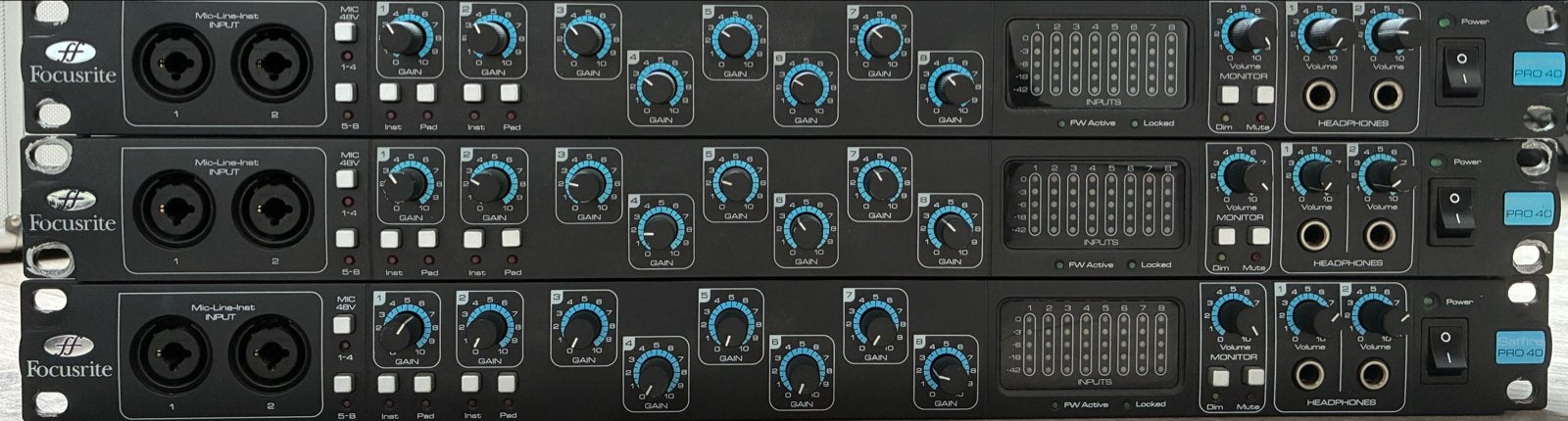 Focusrite Saffire Pro 40 Audio Interfaces (3 stuks), Ophalen, Gebruikt
