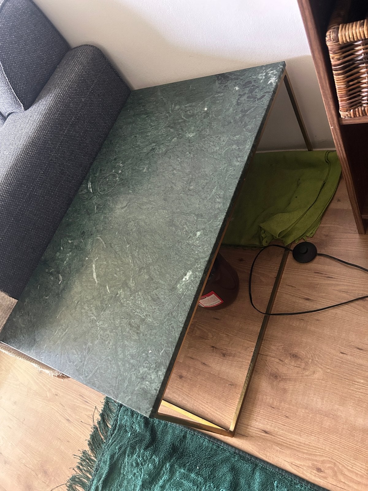 Echt Marmeren Salontafel rechthoekig - Groen Marmer, Gebruikt, 100 tot 150 cm, Geen, Overige materialen