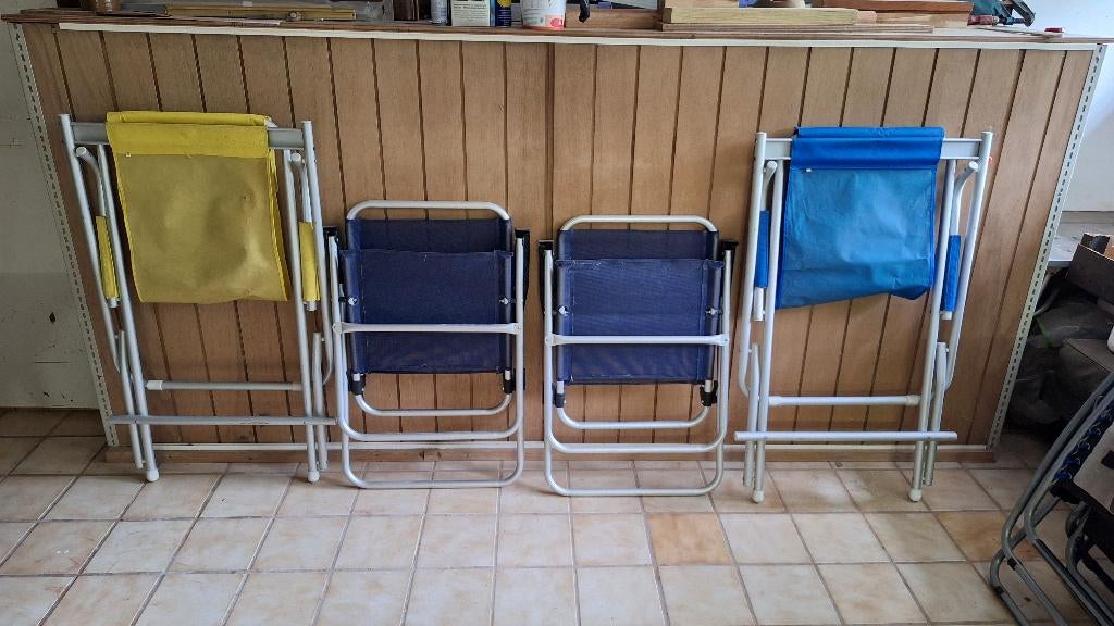 4 kampeerstoeltjes - inklapbaar - aluminium - zeer licht, Caravans en Kamperen, Ophalen, Gebruikt, Campingstoel