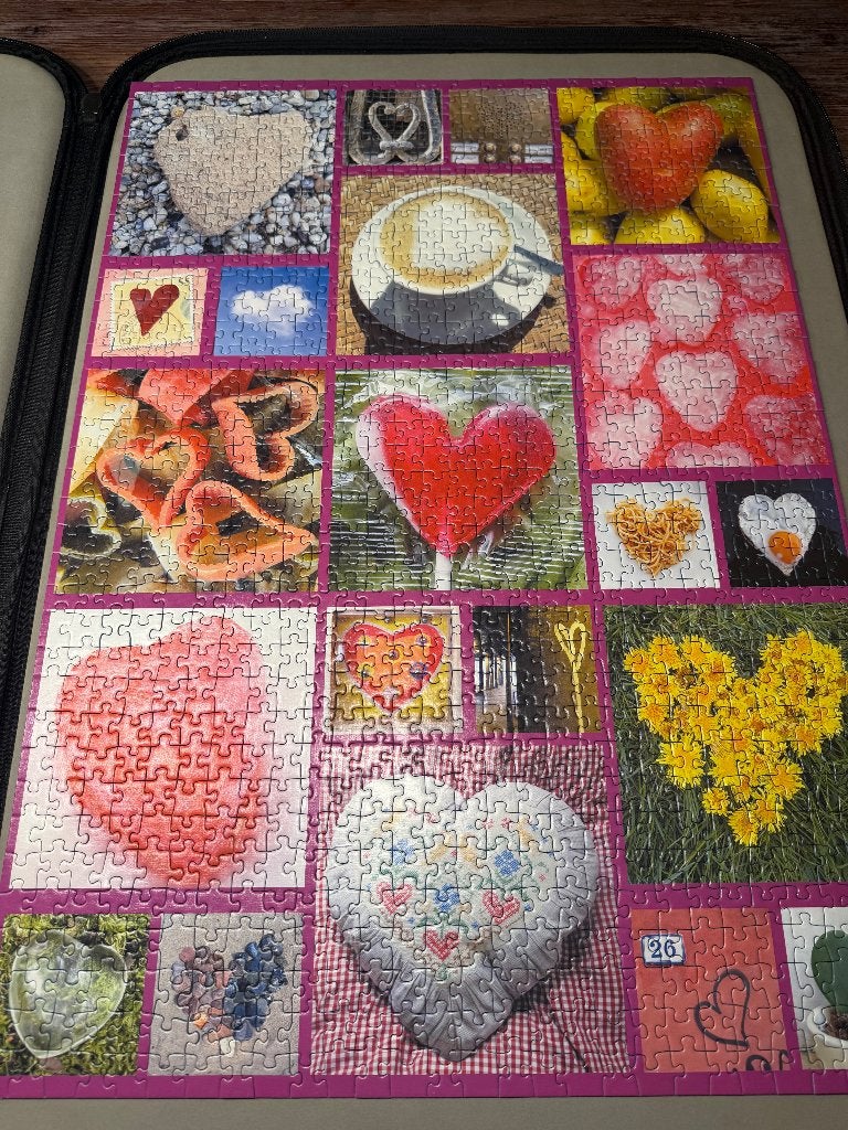 Puzzle hartjes Ravensburger 1000, Ophalen of Verzenden, 500 t/m 1500 stukjes, Zo goed als nieuw, Legpuzzel