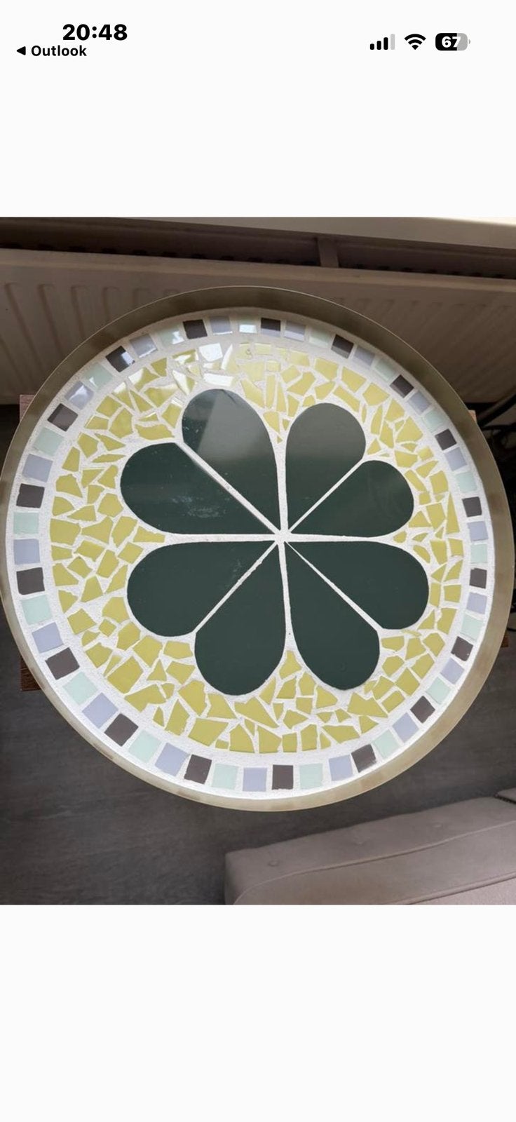 Mozaïek dienblad, Ophalen