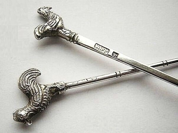Antieke set cocktailvorkjes van Chinees exportzilver. (2951), Verzenden