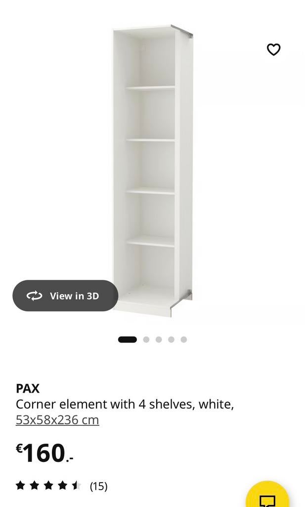 Ikea Pax corner element wardrobe Hoekelement, Ophalen, Zo goed als nieuw, 50 tot 75 cm, 200 cm of meer